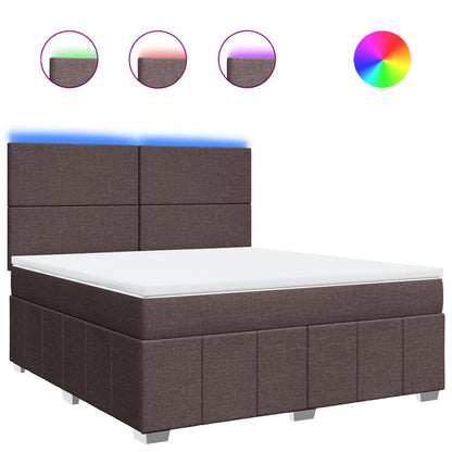 Box Spring Postel S Matrací Tmavě Hnědá 180X200 Cm Textil