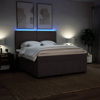 Box Spring Postel S Matrací Tmavě Hnědá 180X200 Cm Textil