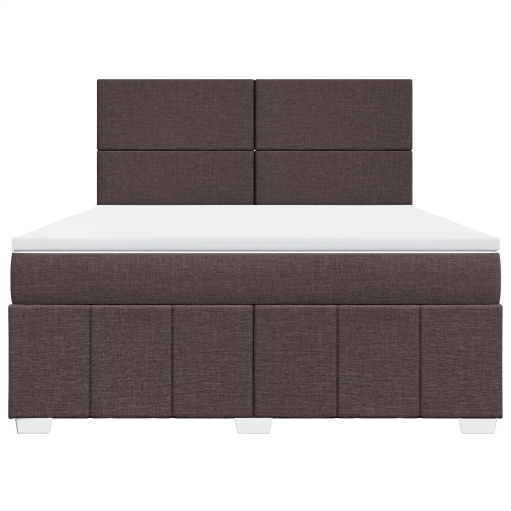Box Spring Postel S Matrací Tmavě Hnědá 180X200 Cm Textil