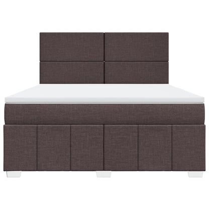 Box Spring Postel S Matrací Tmavě Hnědá 180X200 Cm Textil