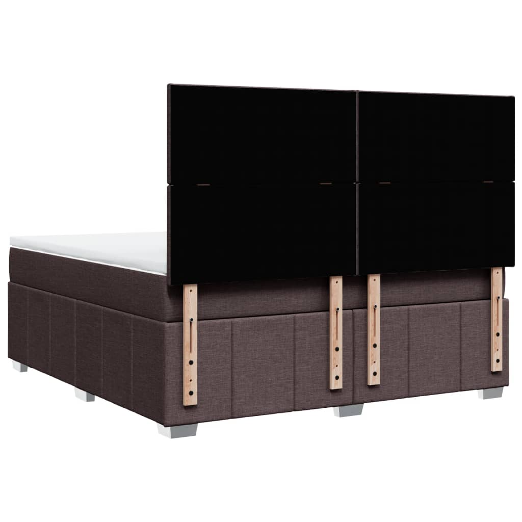 Box Spring Postel S Matrací Tmavě Hnědá 180X200 Cm Textil