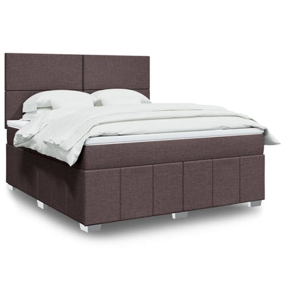 Box Spring Postel S Matrací Tmavě Hnědá 180X200 Cm Textil