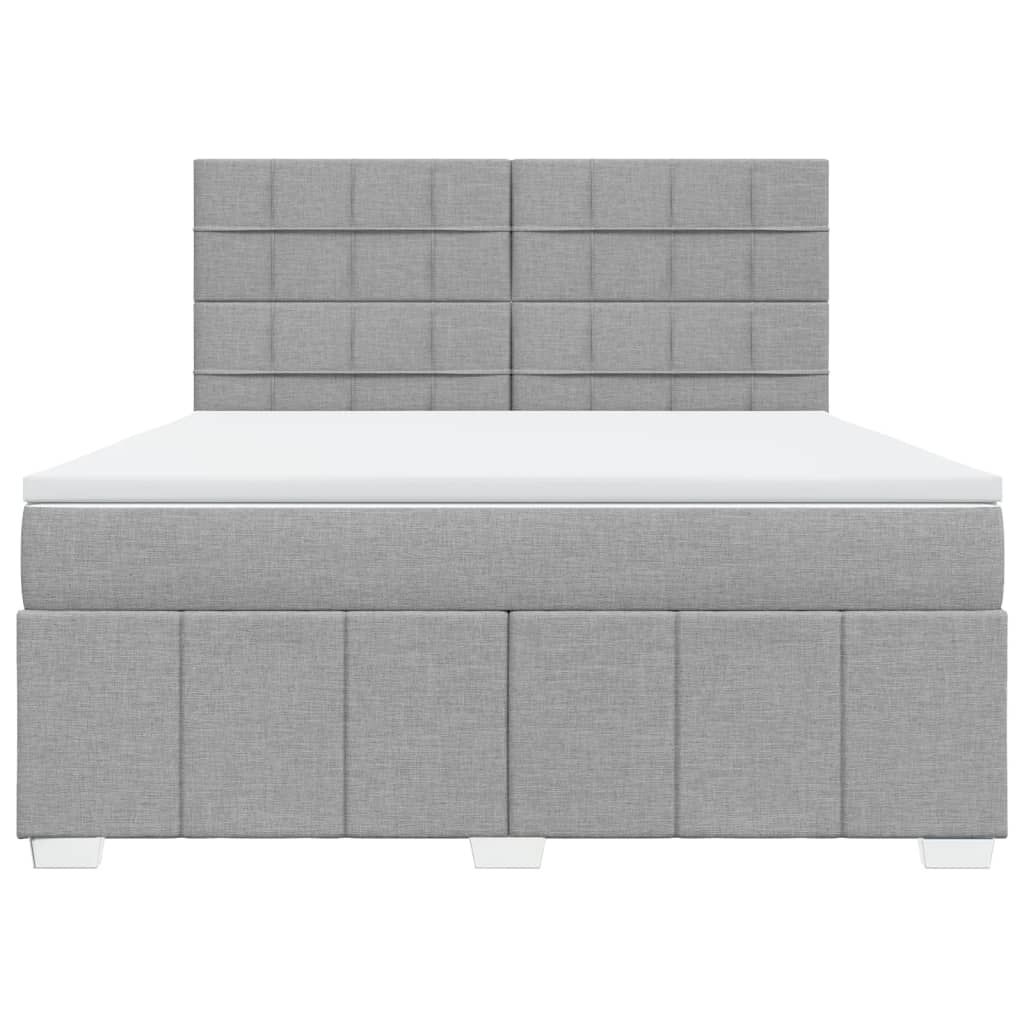 Box Spring Postel S Matrací Světle Šedá 180 X 200 Cm Textil