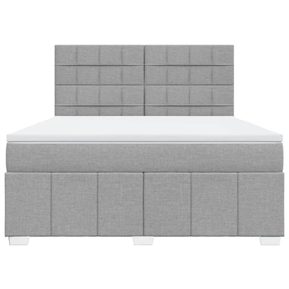 Box Spring Postel S Matrací Světle Šedá 180 X 200 Cm Textil
