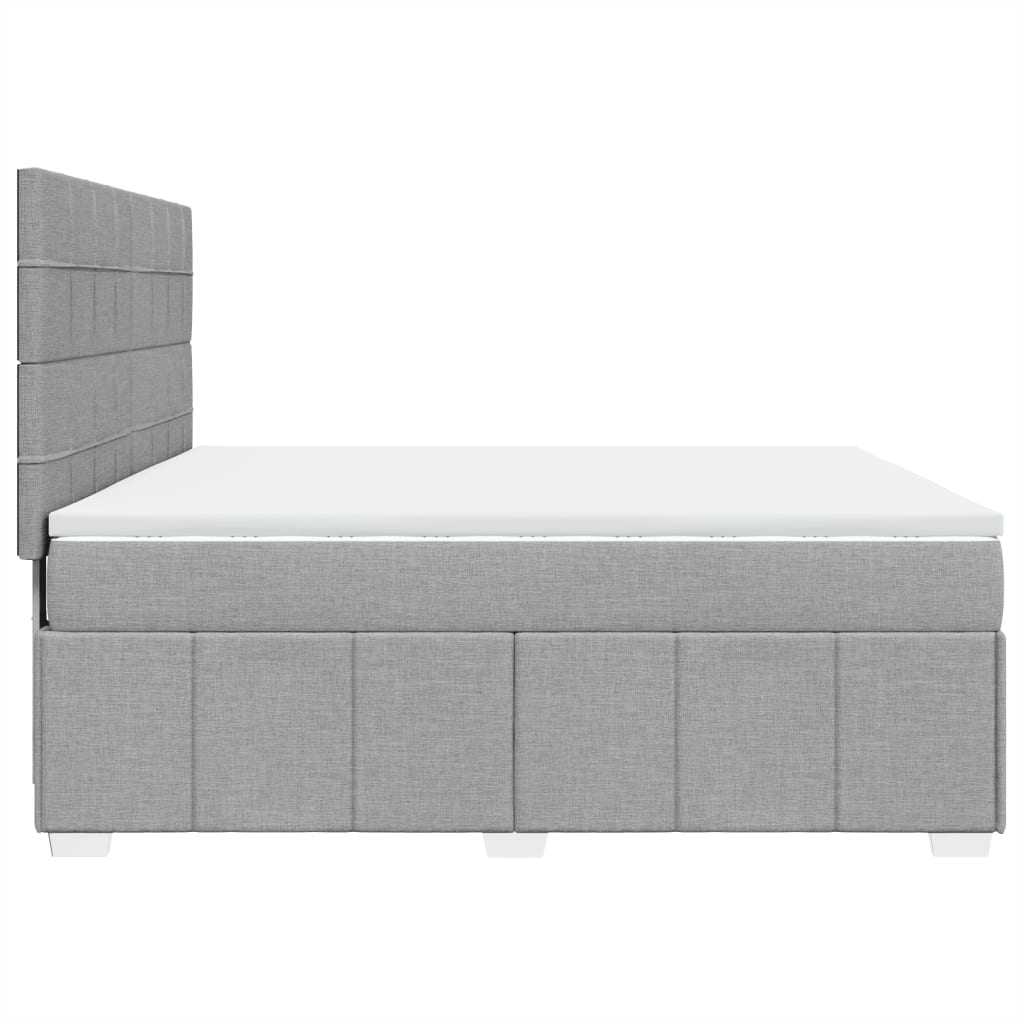 Box Spring Postel S Matrací Světle Šedá 180 X 200 Cm Textil