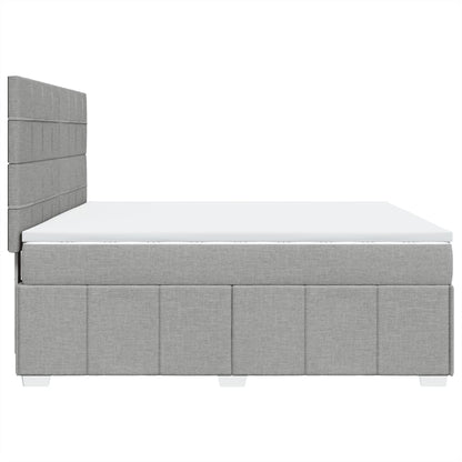 Box Spring Postel S Matrací Světle Šedá 180 X 200 Cm Textil