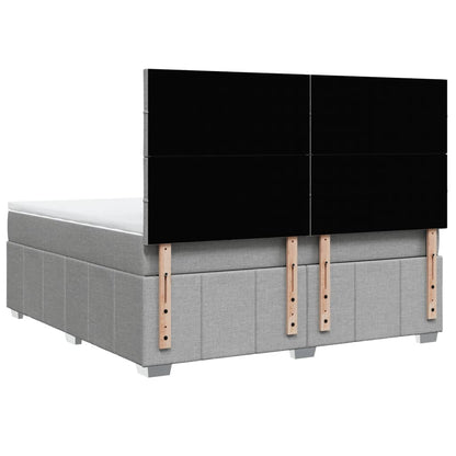 Box Spring Postel S Matrací Světle Šedá 180 X 200 Cm Textil