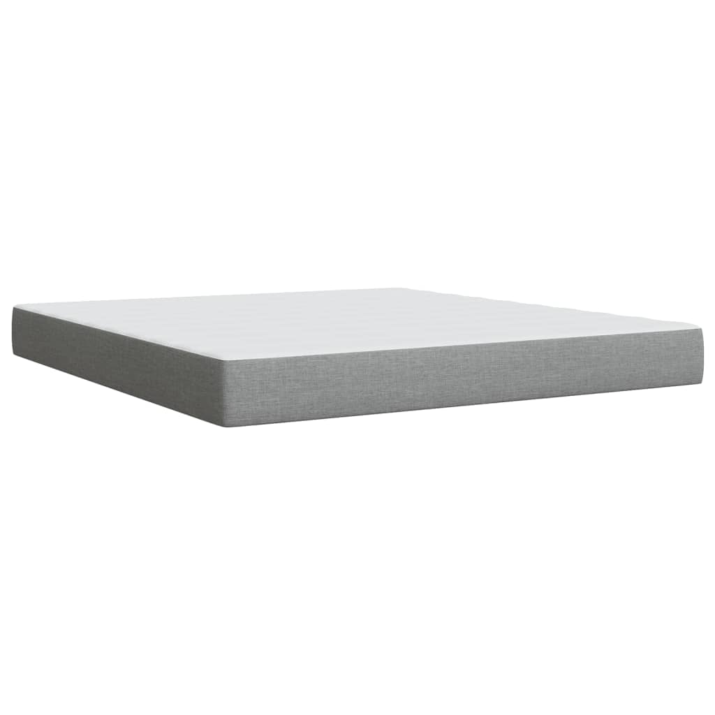 Box Spring Postel S Matrací Světle Šedá 180 X 200 Cm Textil