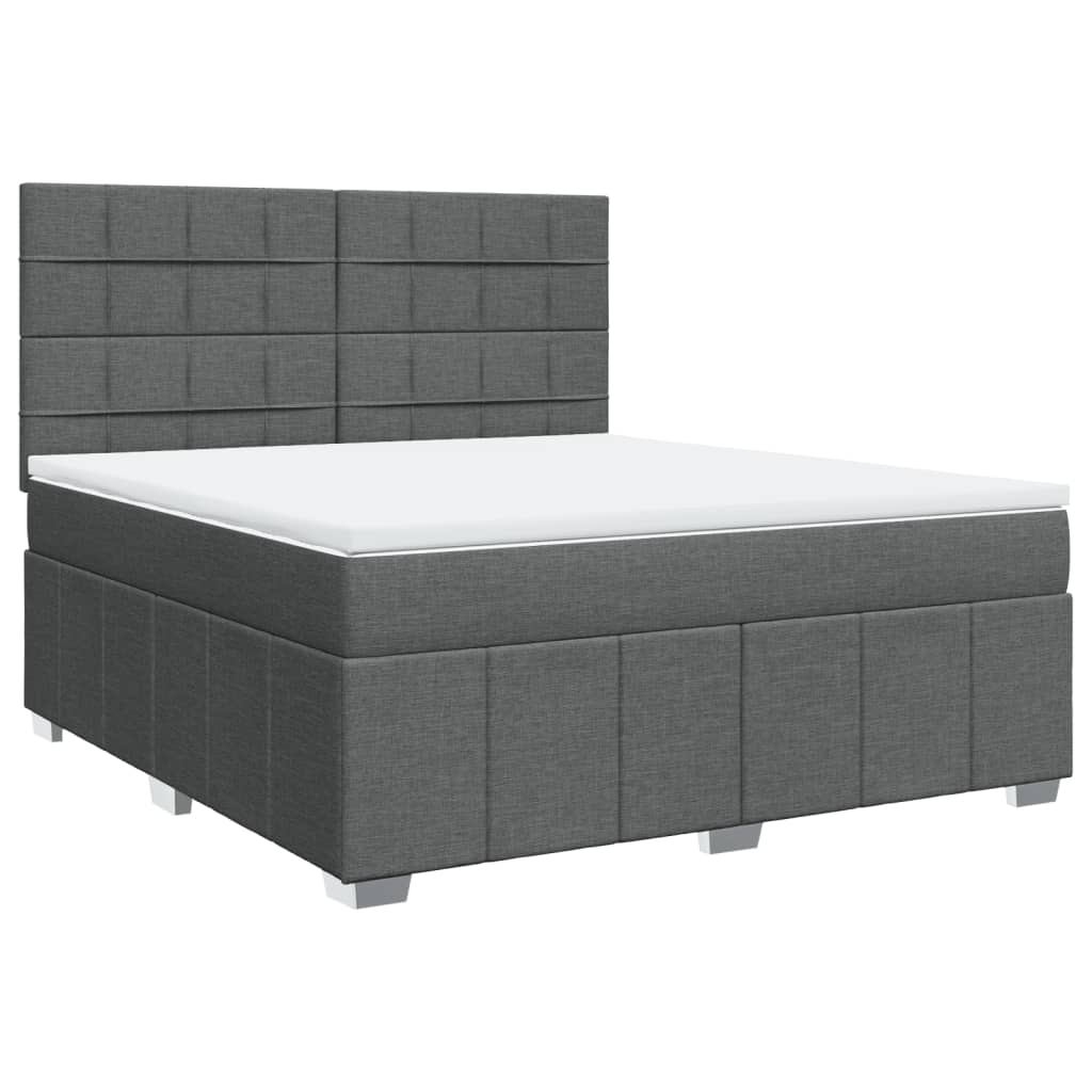 Box Spring Postel S Matrací Tmavě Šedá 180X200 Cm Textil
