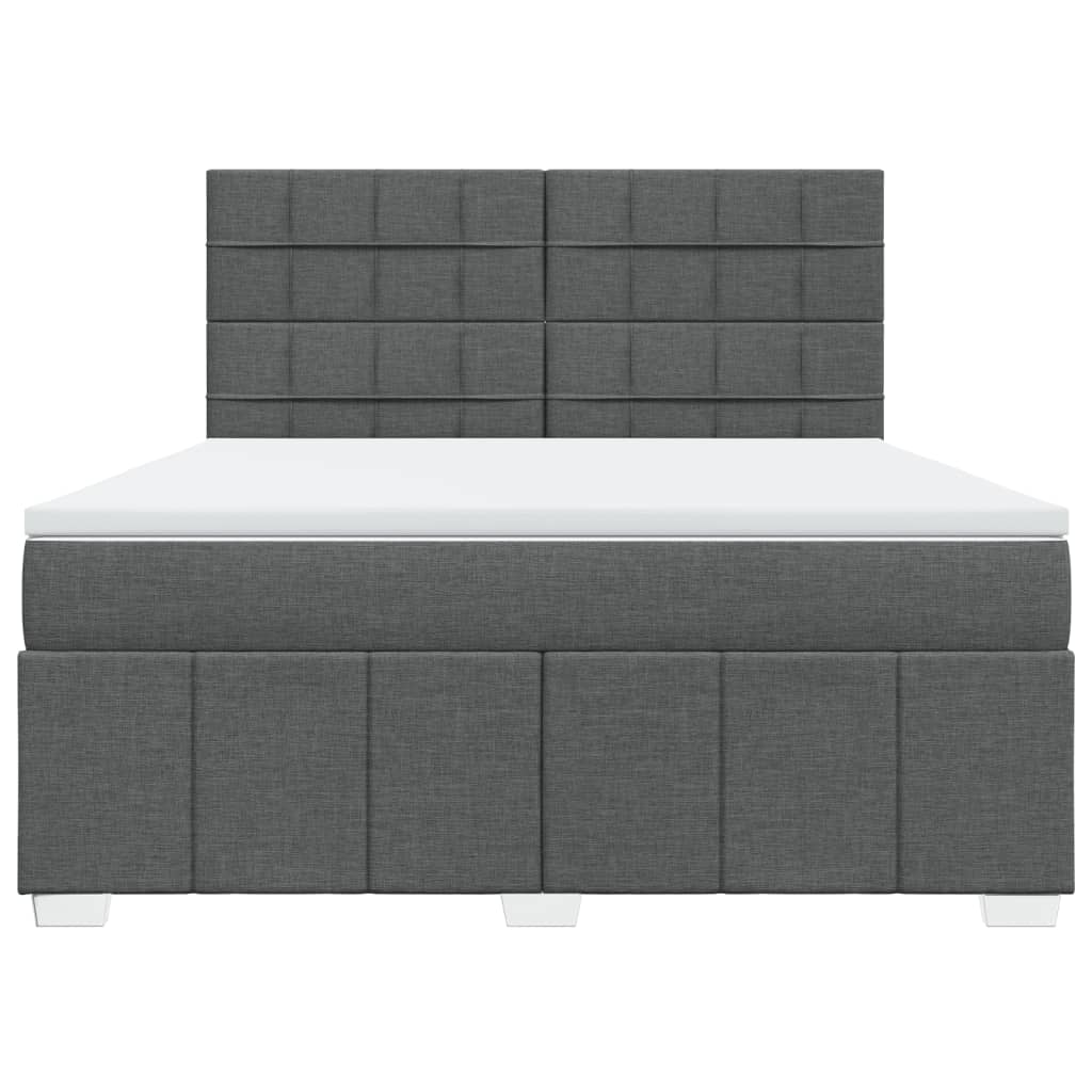 Box Spring Postel S Matrací Tmavě Šedá 180X200 Cm Textil
