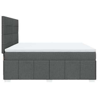 Box Spring Postel S Matrací Tmavě Šedá 180X200 Cm Textil