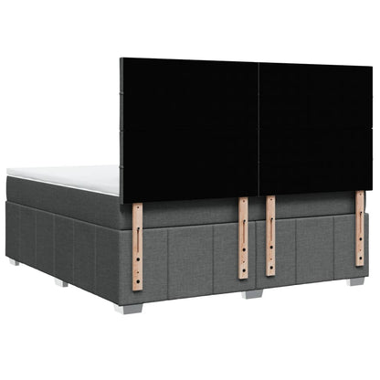 Box Spring Postel S Matrací Tmavě Šedá 180X200 Cm Textil
