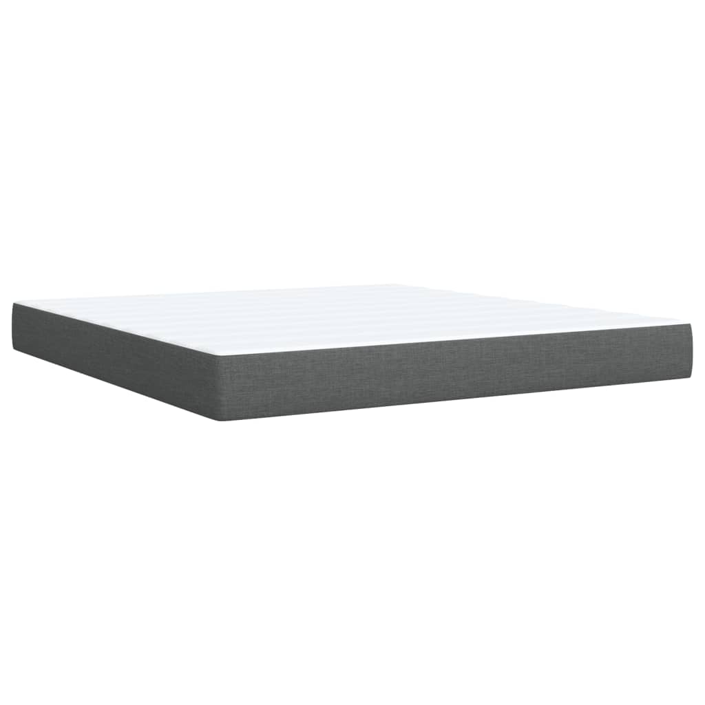 Box Spring Postel S Matrací Tmavě Šedá 180X200 Cm Textil