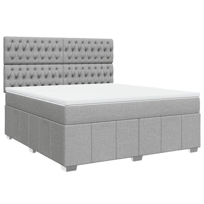 Box Spring Postel S Matrací Světle Šedá 180 X 200 Cm Textil