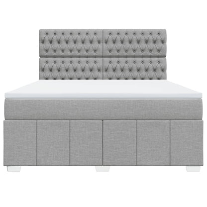 Box Spring Postel S Matrací Světle Šedá 180 X 200 Cm Textil