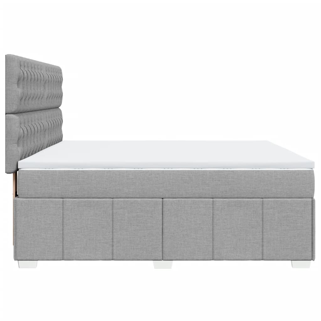 Box Spring Postel S Matrací Světle Šedá 180 X 200 Cm Textil