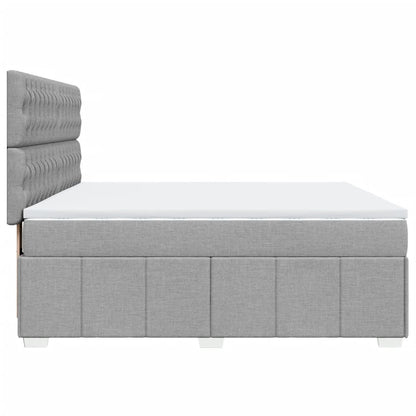 Box Spring Postel S Matrací Světle Šedá 180 X 200 Cm Textil