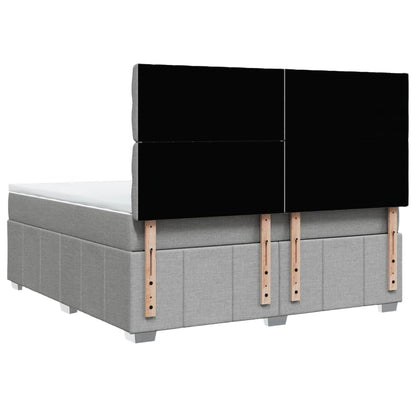 Box Spring Postel S Matrací Světle Šedá 180 X 200 Cm Textil