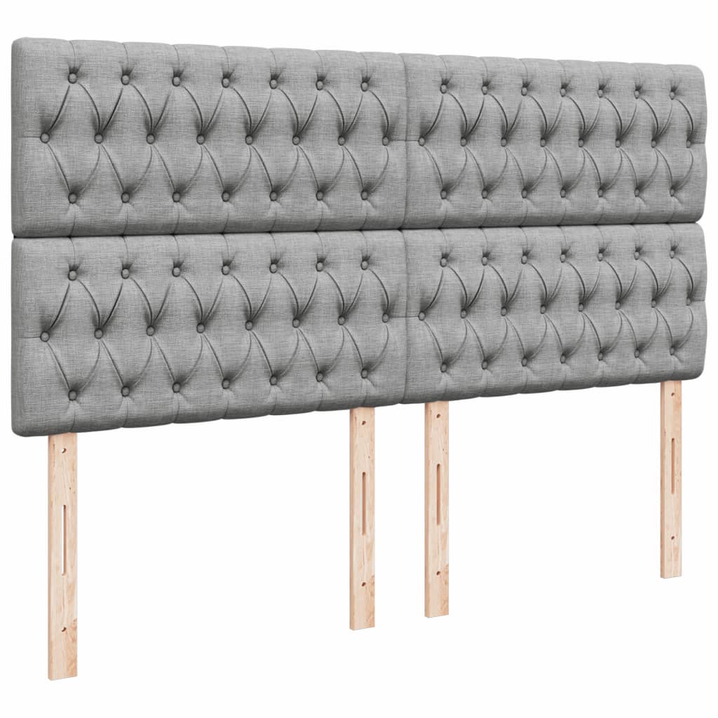 Box Spring Postel S Matrací Světle Šedá 180 X 200 Cm Textil