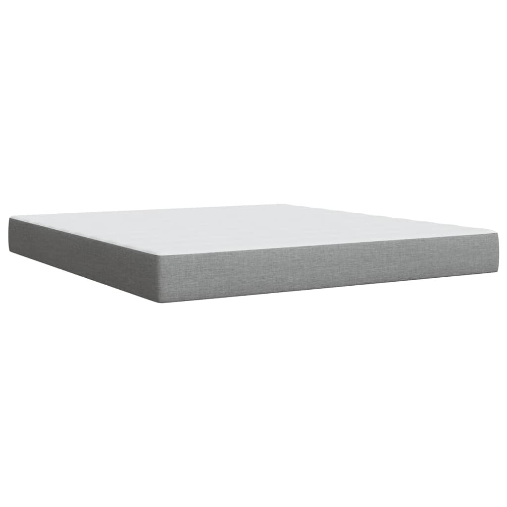 Box Spring Postel S Matrací Světle Šedá 180 X 200 Cm Textil