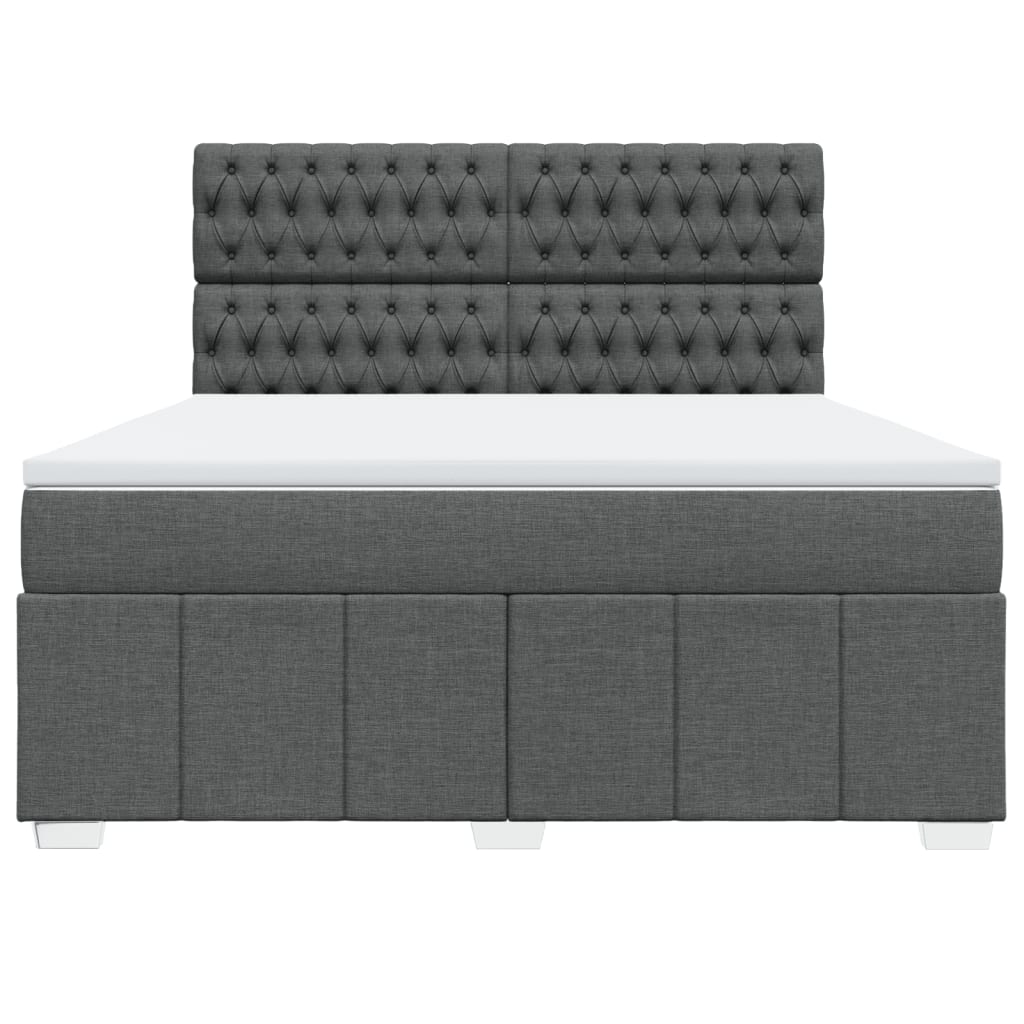 Box Spring Postel S Matrací Tmavě Šedá 180X200 Cm Textil