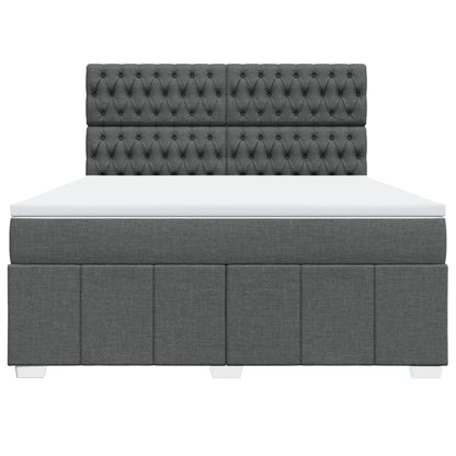 Box Spring Postel S Matrací Tmavě Šedá 180X200 Cm Textil