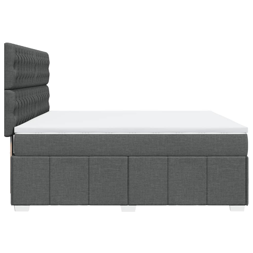Box Spring Postel S Matrací Tmavě Šedá 180X200 Cm Textil
