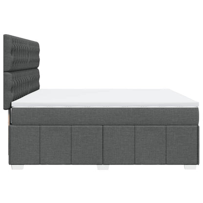 Box Spring Postel S Matrací Tmavě Šedá 180X200 Cm Textil