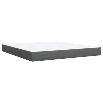 Box Spring Postel S Matrací Tmavě Šedá 180X200 Cm Textil