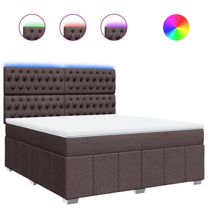 Box Spring Postel S Matrací Tmavě Hnědá 180X200 Cm Textil