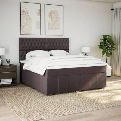 Box Spring Postel S Matrací Tmavě Hnědá 180X200 Cm Textil