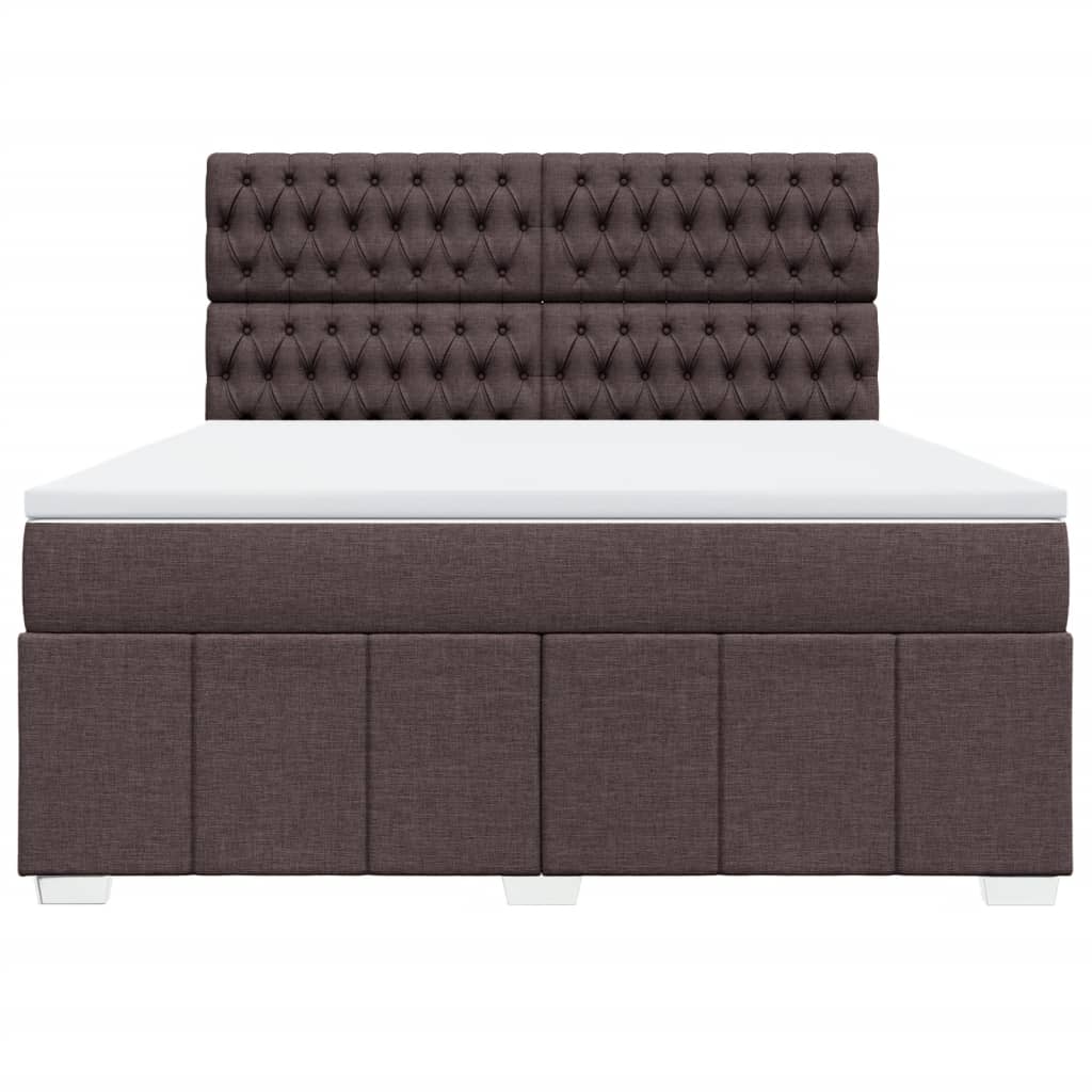 Box Spring Postel S Matrací Tmavě Hnědá 180X200 Cm Textil