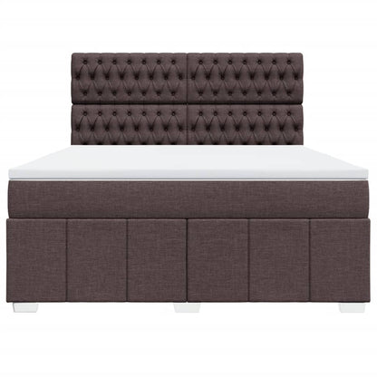 Box Spring Postel S Matrací Tmavě Hnědá 180X200 Cm Textil