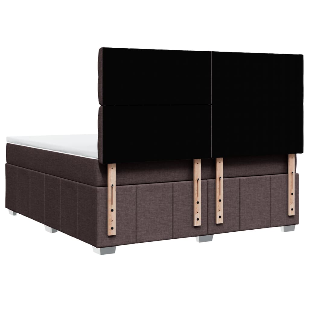 Box Spring Postel S Matrací Tmavě Hnědá 180X200 Cm Textil