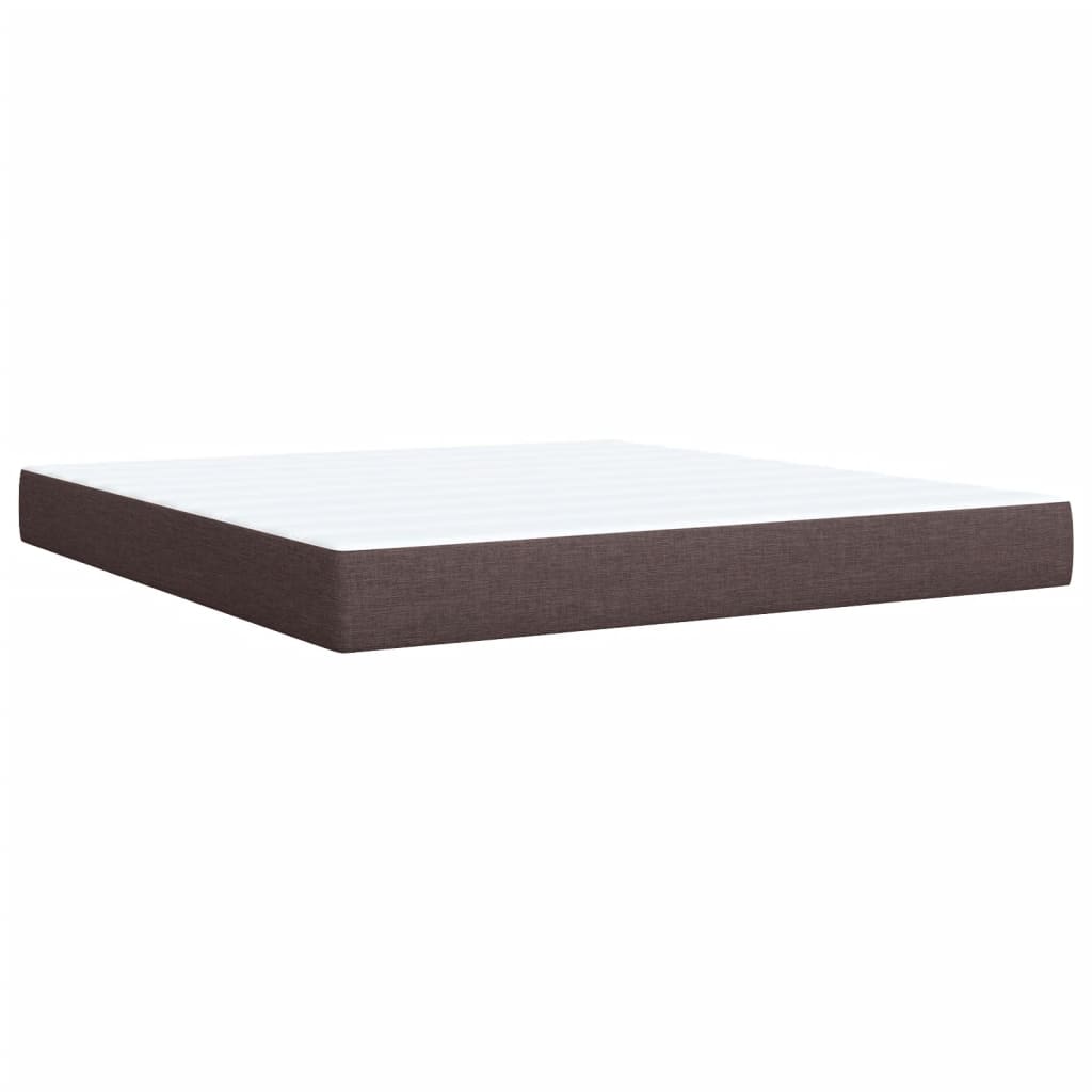 Box Spring Postel S Matrací Tmavě Hnědá 180X200 Cm Textil