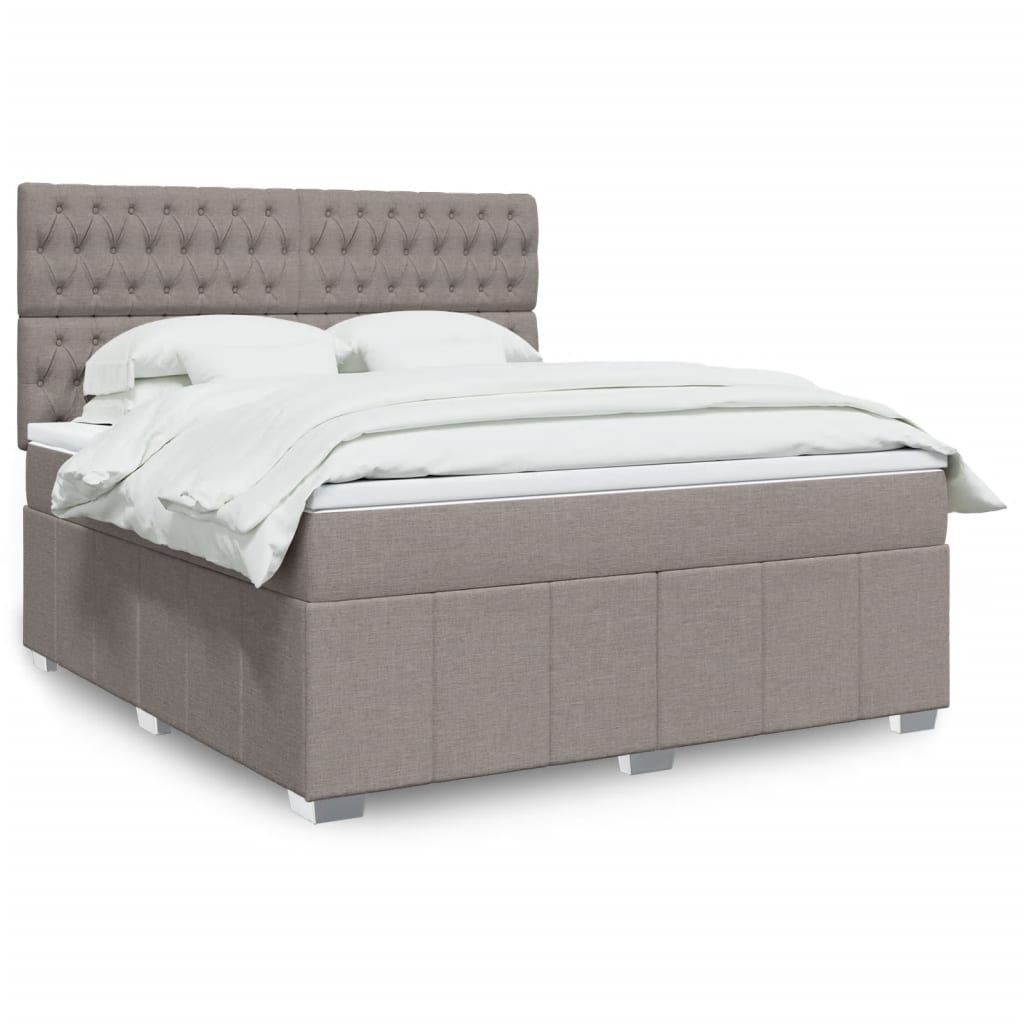 Box Spring Postel S Matrací Textil Taupe