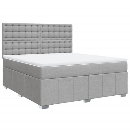 Box Spring Postel S Matrací Světle Šedá 180 X 200 Cm Textil