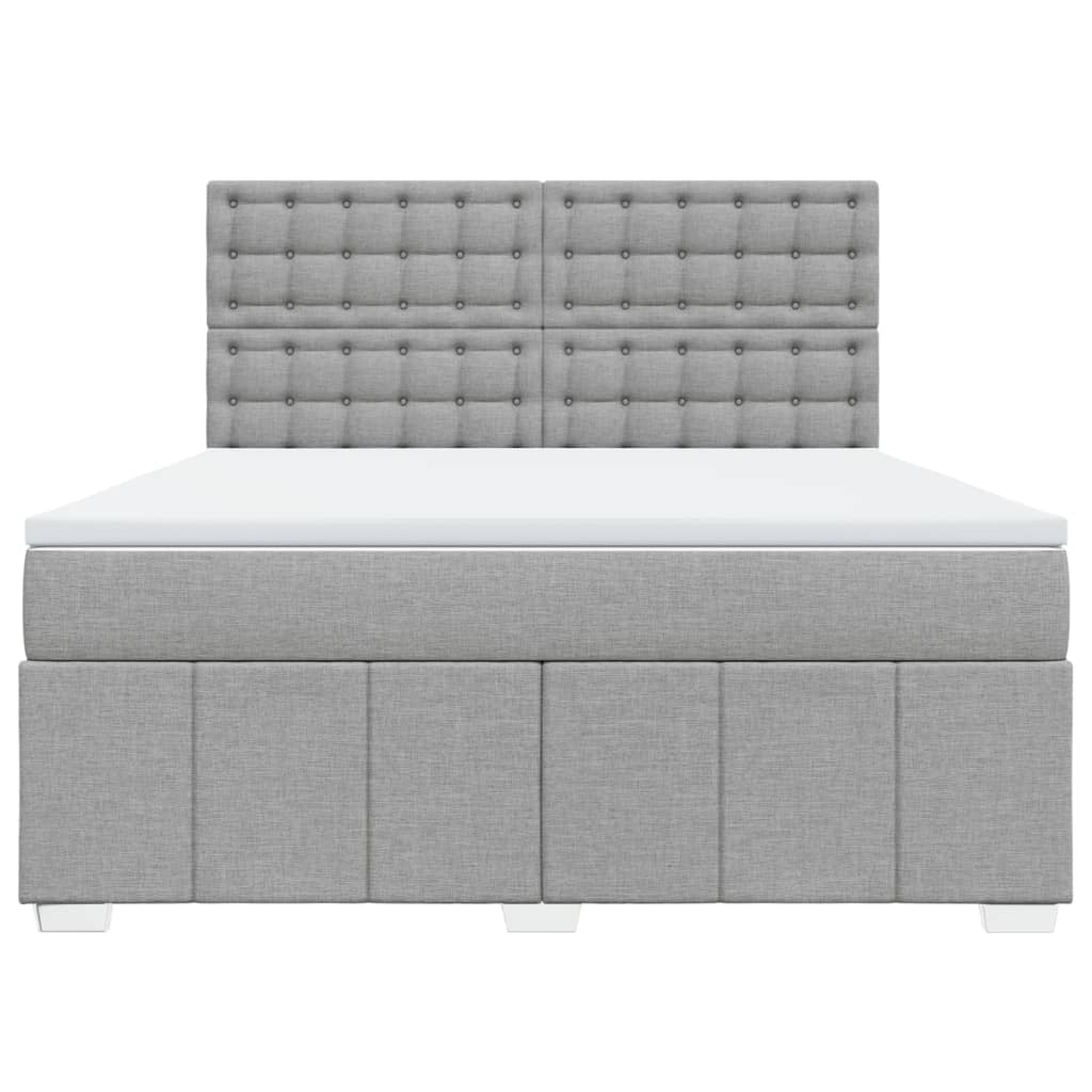 Box Spring Postel S Matrací Světle Šedá 180 X 200 Cm Textil