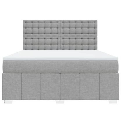 Box Spring Postel S Matrací Světle Šedá 180 X 200 Cm Textil