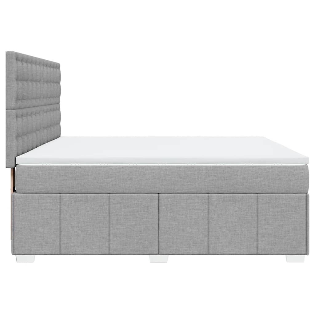 Box Spring Postel S Matrací Světle Šedá 180 X 200 Cm Textil
