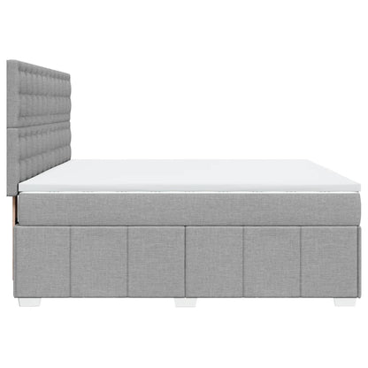 Box Spring Postel S Matrací Světle Šedá 180 X 200 Cm Textil
