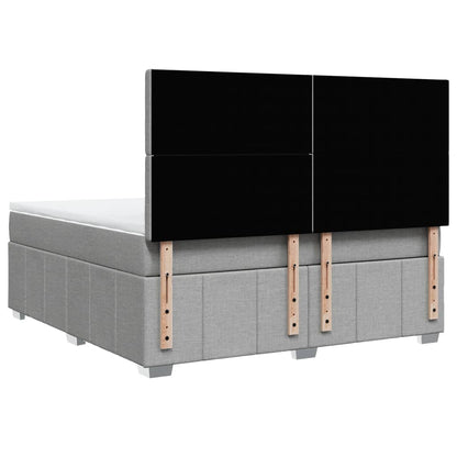 Box Spring Postel S Matrací Světle Šedá 180 X 200 Cm Textil