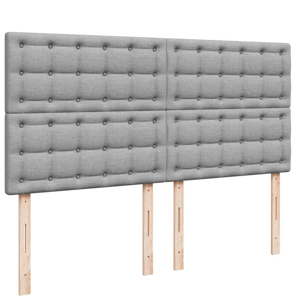 Box Spring Postel S Matrací Světle Šedá 180 X 200 Cm Textil
