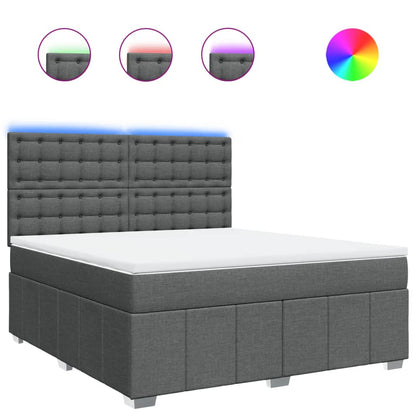 Box Spring Postel S Matrací Tmavě Šedá 180X200 Cm Textil