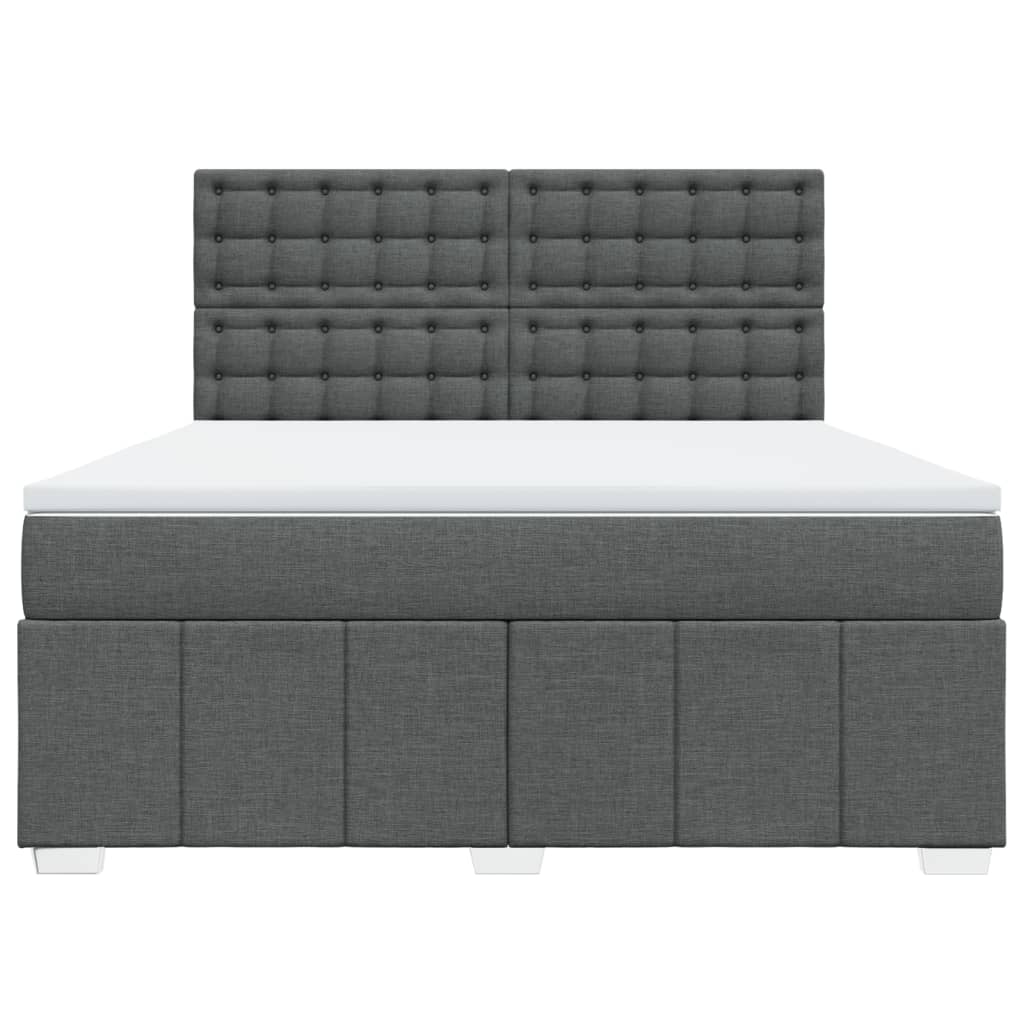 Box Spring Postel S Matrací Tmavě Šedá 180X200 Cm Textil