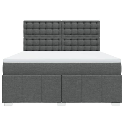 Box Spring Postel S Matrací Tmavě Šedá 180X200 Cm Textil