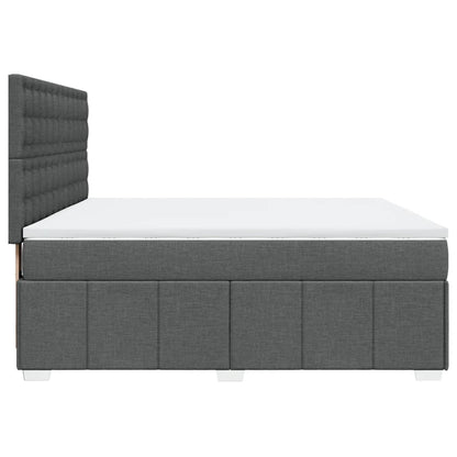 Box Spring Postel S Matrací Tmavě Šedá 180X200 Cm Textil