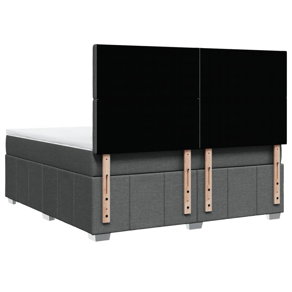 Box Spring Postel S Matrací Tmavě Šedá 180X200 Cm Textil