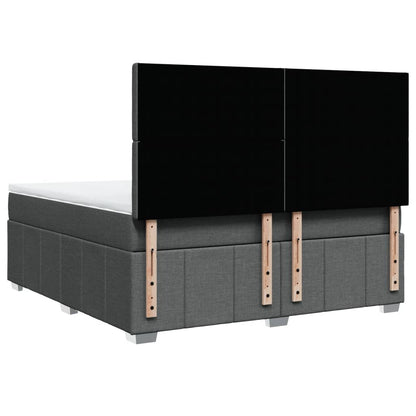 Box Spring Postel S Matrací Tmavě Šedá 180X200 Cm Textil