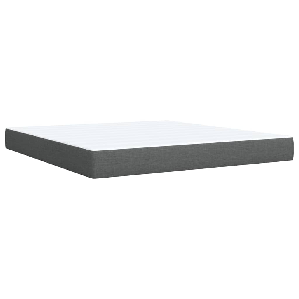 Box Spring Postel S Matrací Tmavě Šedá 180X200 Cm Textil
